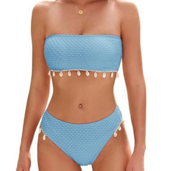 Zaful Other - Bandeau 2 Piece Bikini, Shell Accents, Brand New with Tags, Size S
